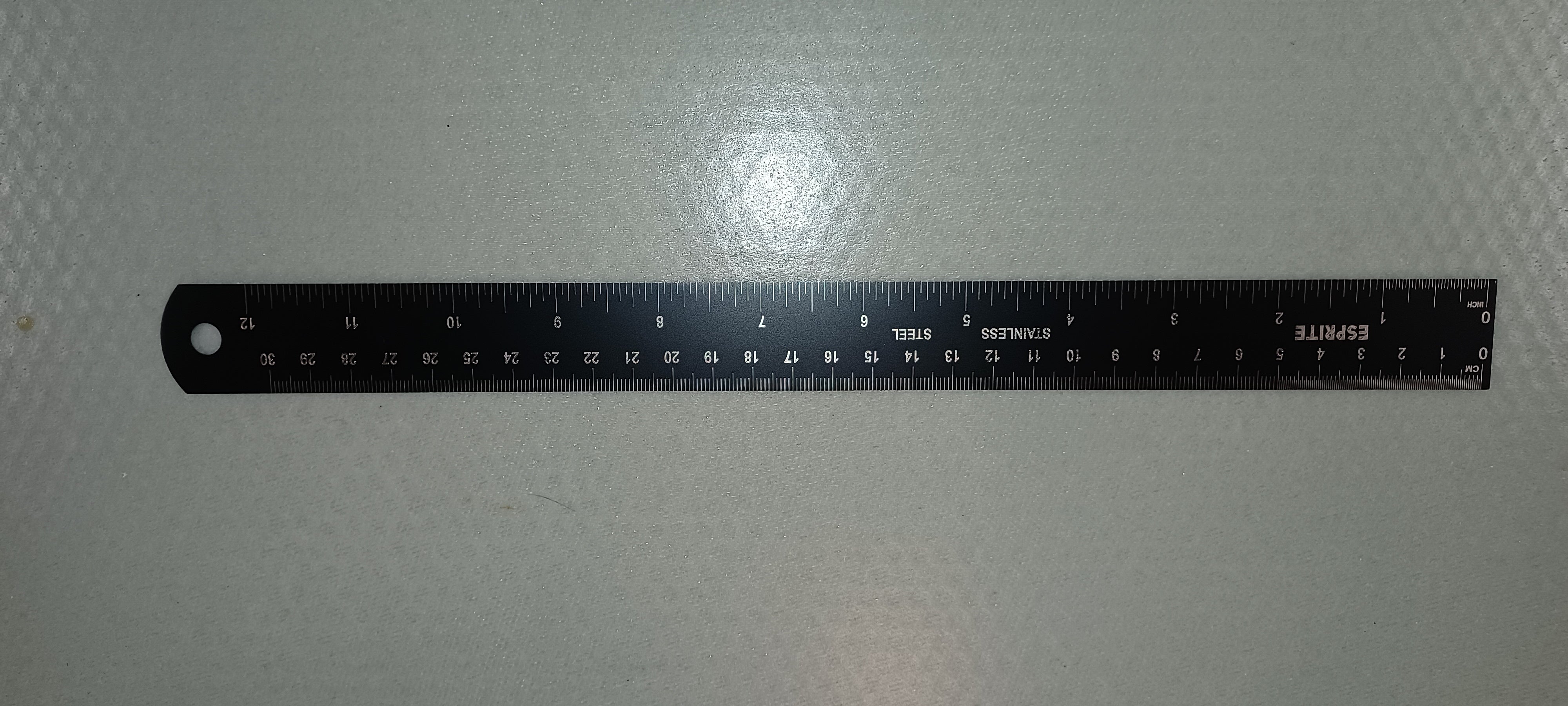 12" stainless ruler black