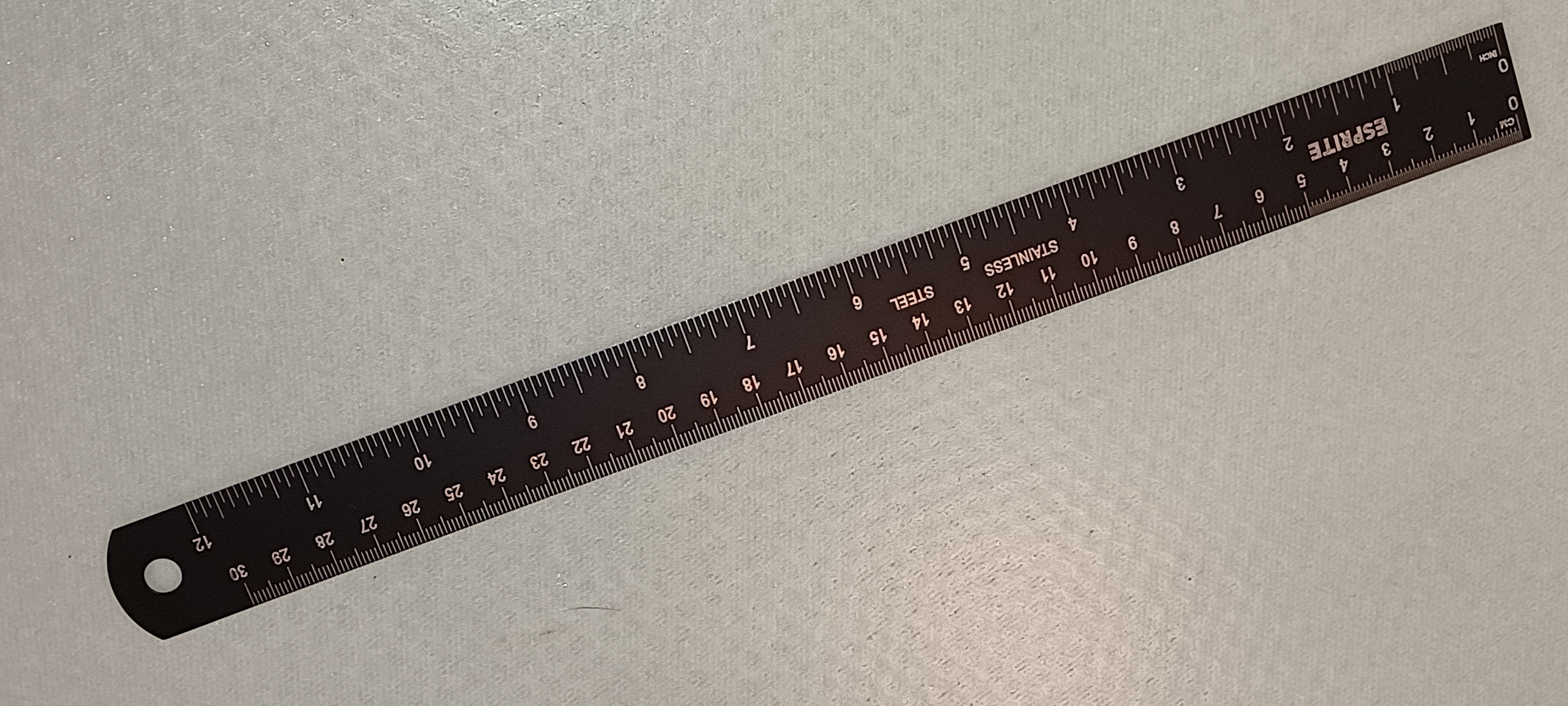 12" stainless ruler black