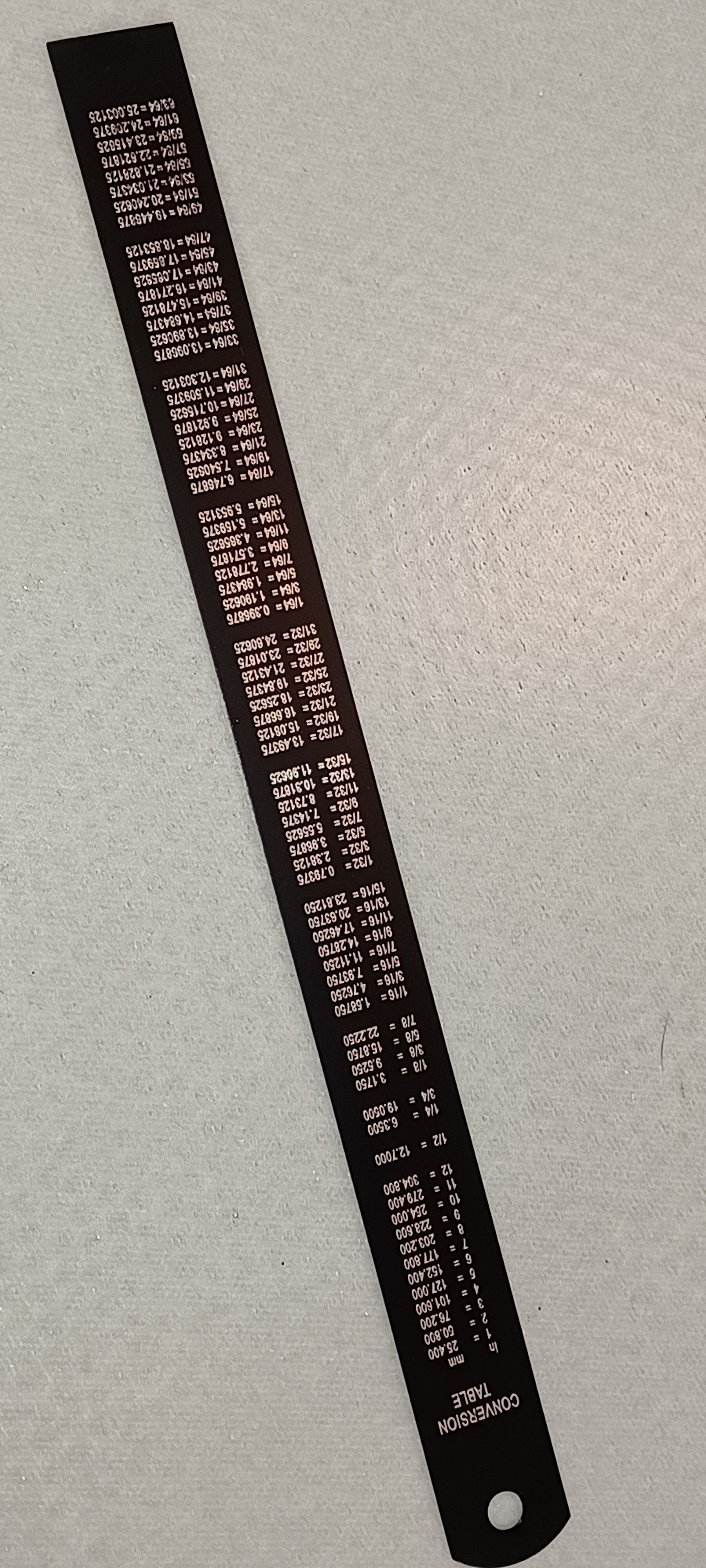 12" stainless ruler black