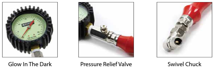 Tire Pressure gauge 0-60 PSI Glow in the Dark 2.25"